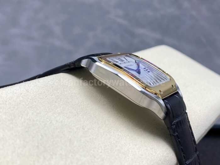 BV Factory Cartier Santos W2SA0016 35.1mm Leather Strap Roman Numerals Silver Dial 4 Super Clone Watch,Clean Factory Watch