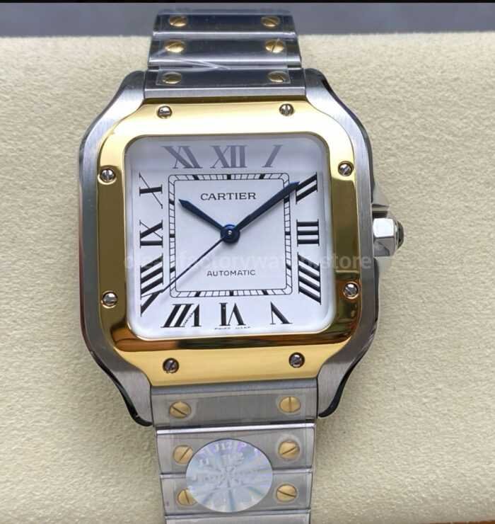 BV Factory Cartier Santos W2SA0016 35.1mm Roman Numerals Silver Dial 1 Super Clone Watch,Clean Factory Watch