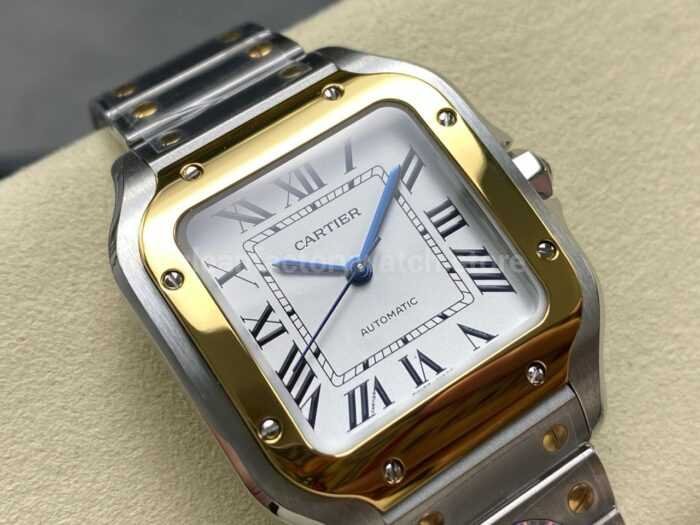 BV Factory Cartier Santos W2SA0016 35.1mm Roman Numerals Silver Dial 10 Super Clone Watch,Clean Factory Watch