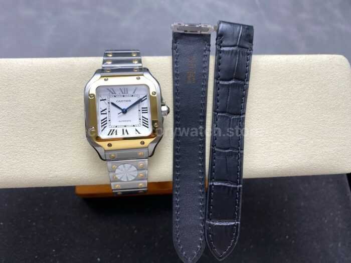 BV Factory Cartier Santos W2SA0016 35.1mm Roman Numerals Silver Dial 7 Super Clone Watch,Clean Factory Watch