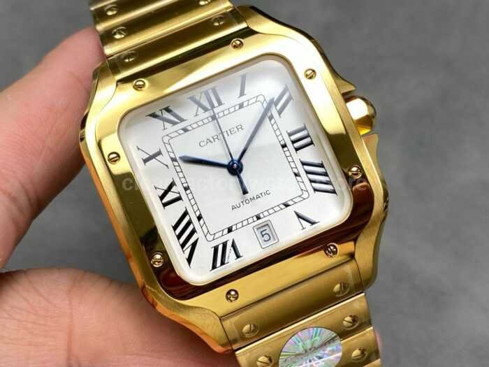 BV Factory Cartier Santos WGSA0029 39.8mm Roman Numerals White Dial 3 Super Clone Watch,Clean Factory Watch