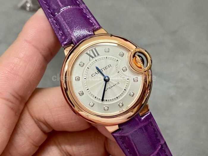 Cartier Ballon Bleu Modification and customization 33mm 18k gold-plated moissanous diamonds Silver Dial - Image 2