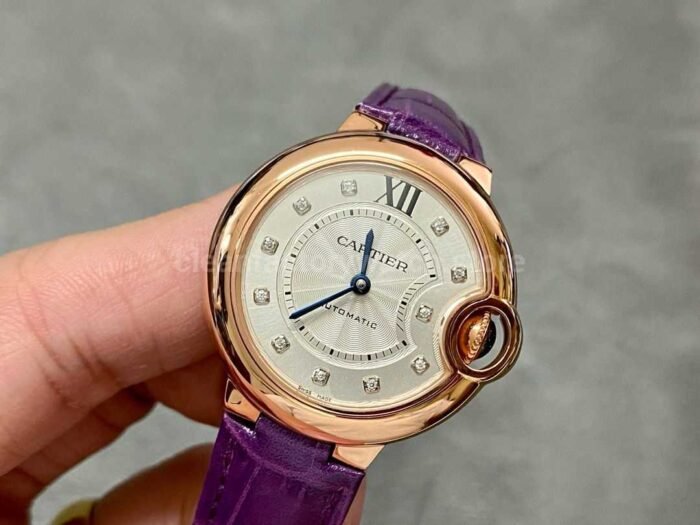 Cartier Ballon Bleu Modification and customization 33mm 18k gold-plated moissanous diamonds Silver Dial - Image 3