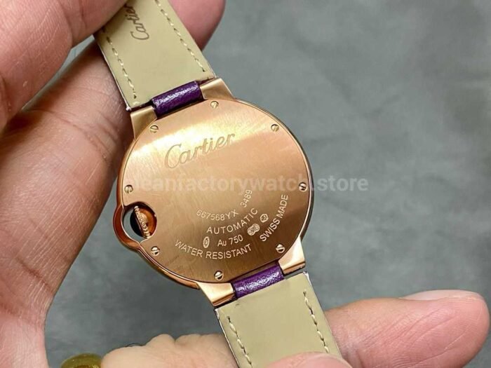 Cartier Ballon Bleu Modification and customization 33mm 18k gold-plated moissanous diamonds Silver Dial - Image 7