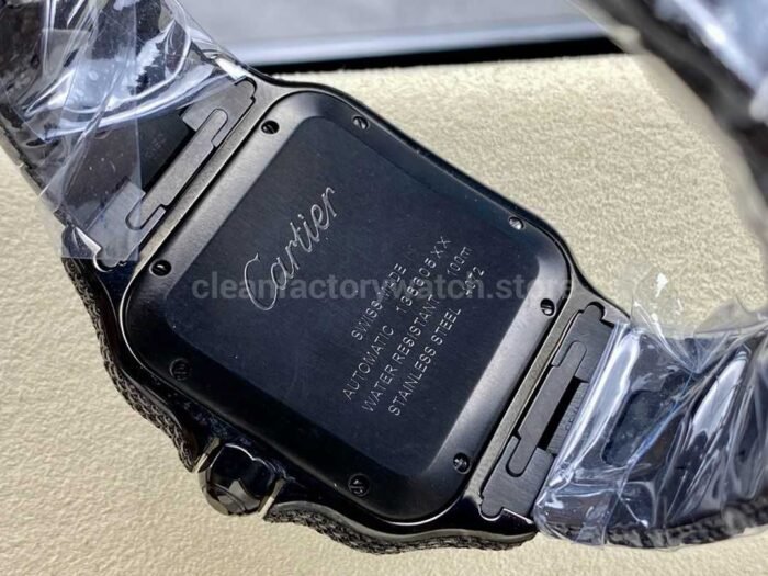 Cartier Santos Modification and customization moissanous diamonds Black Dial - Image 8