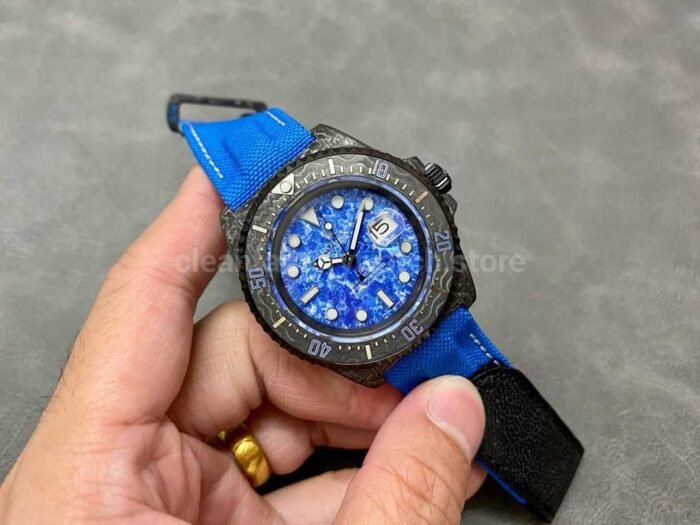 DIW Factory Rolex Sea-Dweller 126600 43mm Limited Edition 40mm Carbon Fiber Canvas Strap Blue Dial - Image 4