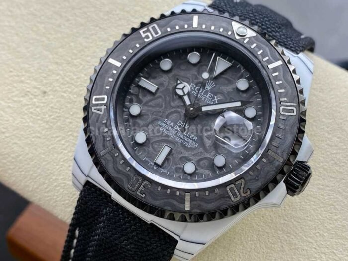 DIW Factory Rolex Sea-Dweller 126600 43mm Limited Edition 40mm Carbon Fiber Canvas Strap Carbon Fiber Dial - Image 3
