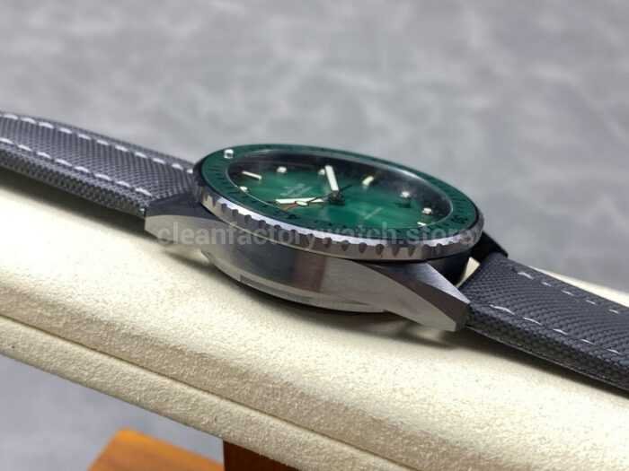 GF Factory Blancpain Fifty Fathoms Bathyscaphe 5000 0153 01S 43mm Ceramic Textile Strap Green Dial 4 Super Clone Watch,Clean Factory Watch