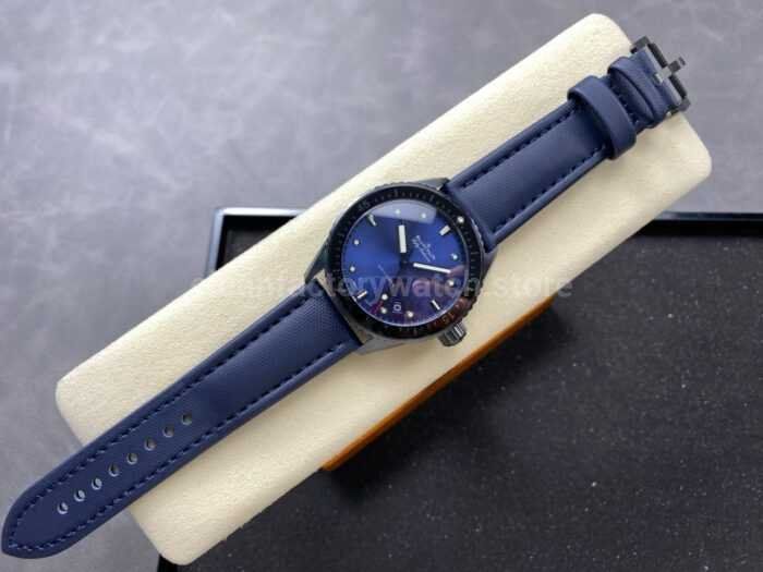 GF Factory Blancpain Fifty Fathoms Bathyscaphe 5000 0240 O52A 43mm Ceramic Textile Strap Blue Dial 4 Super Clone Watch,Clean Factory Watch