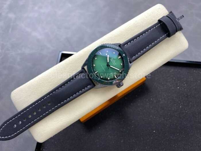 GF Factory Blancpain Fifty Fathoms Bathyscaphe 5005 0153 NABA 43mm Ceramic Textile Strap Green Dial 6 Super Clone Watch,Clean Factory Watch