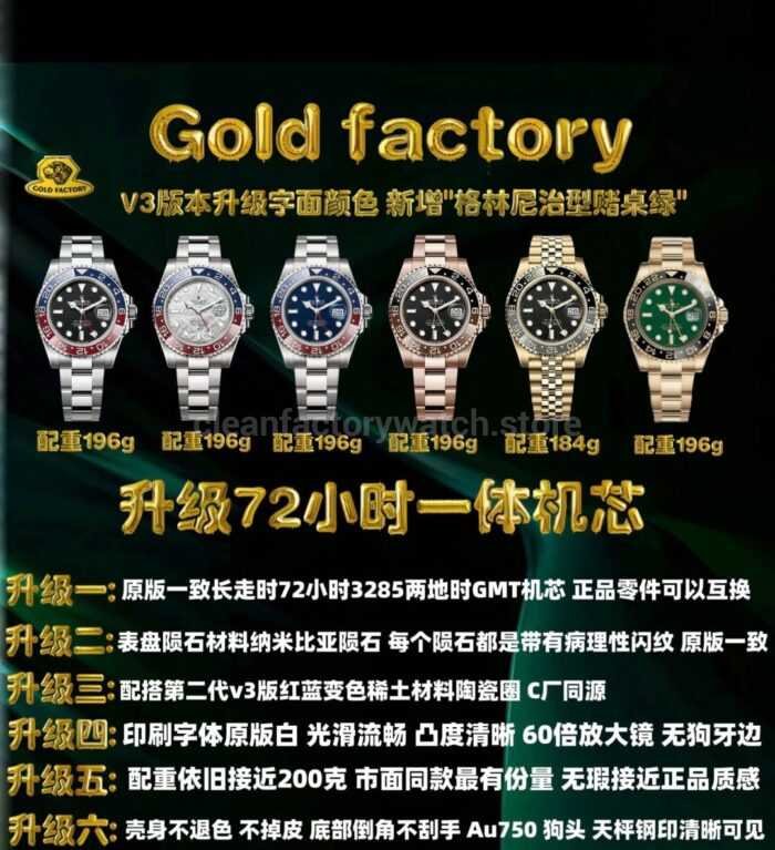 Gold Factory Rolex Pepsi GMT Master II 126719BLRO White Gold Black Dial 6 Super Clone Watch,Clean Factory Watch