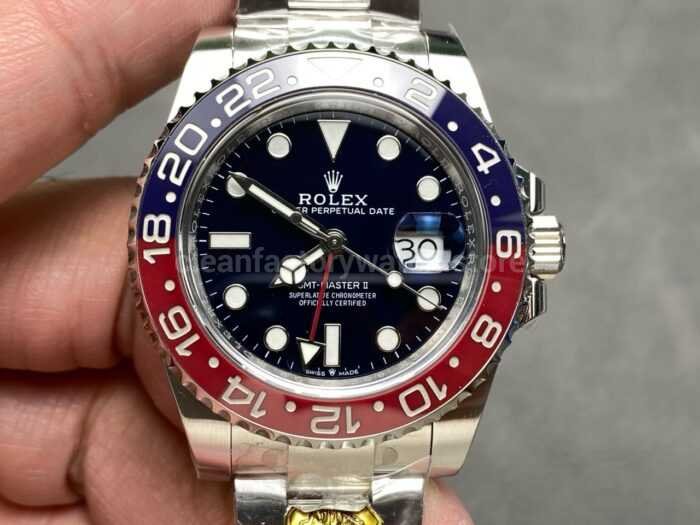 Gold Factory Rolex Pepsi GMT Master II 126719BLRO White Gold Black Dial 7 Super Clone Watch,Clean Factory Watch