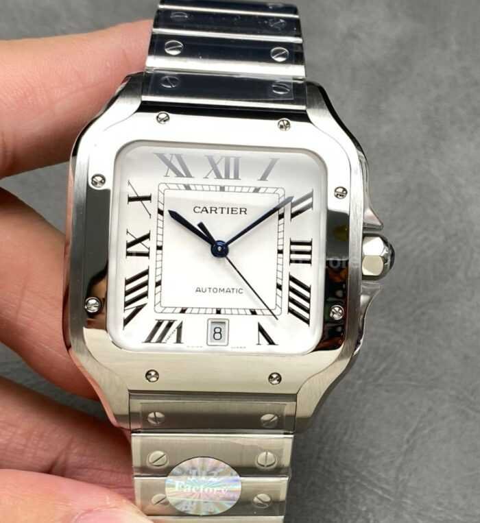 J12 Factory Cartier Santos WSSA0018 39.8mm Roman Numerals Silver Dial 11 Super Clone Watch,Clean Factory Watch