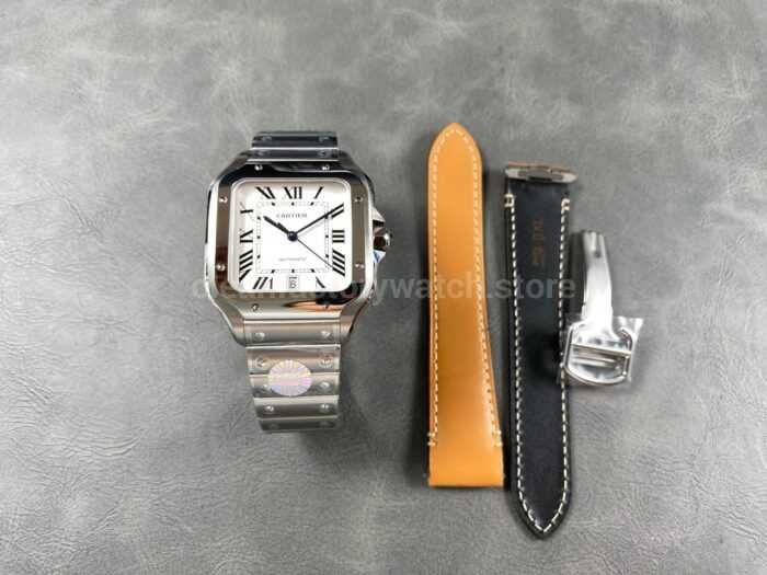 J12 Factory Cartier Santos WSSA0018 39.8mm Roman Numerals Silver Dial 3 Super Clone Watch,Clean Factory Watch