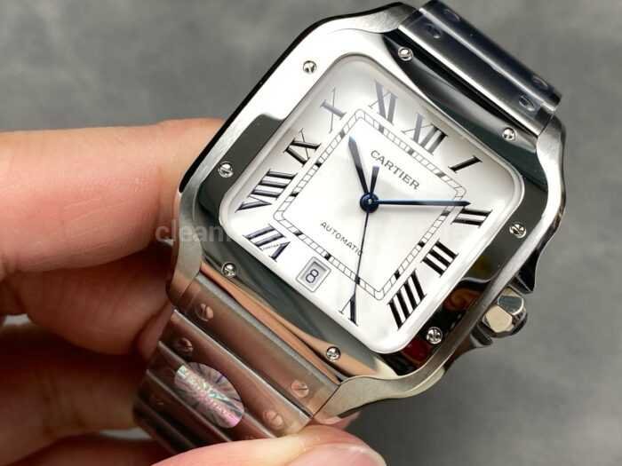 J12 Factory Cartier Santos WSSA0018 39.8mm Roman Numerals Silver Dial 5 Super Clone Watch,Clean Factory Watch