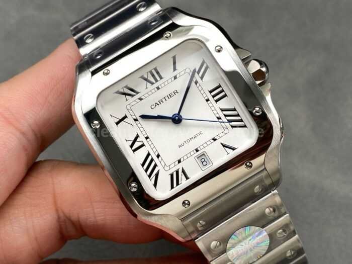 J12 Factory Cartier Santos WSSA0018 39.8mm Roman Numerals Silver Dial 6 Super Clone Watch,Clean Factory Watch