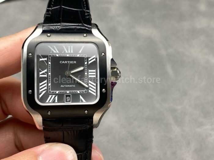 J12 Factory Cartier Santos WSSA0037 39.8mm Roman Numerals Grey Dial 3 Super Clone Watch,Clean Factory Watch
