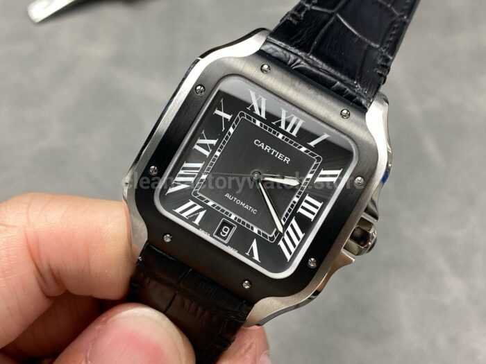 J12 Factory Cartier Santos WSSA0037 39.8mm Roman Numerals Grey Dial 4 Super Clone Watch,Clean Factory Watch