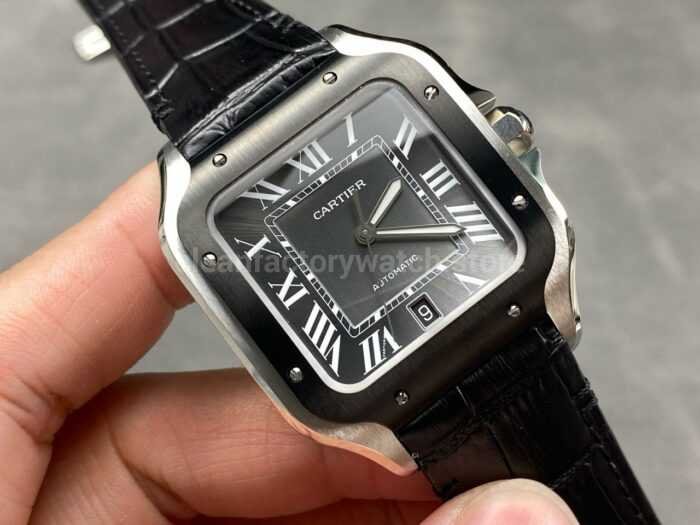 J12 Factory Cartier Santos WSSA0037 39.8mm Roman Numerals Grey Dial 5 Super Clone Watch,Clean Factory Watch