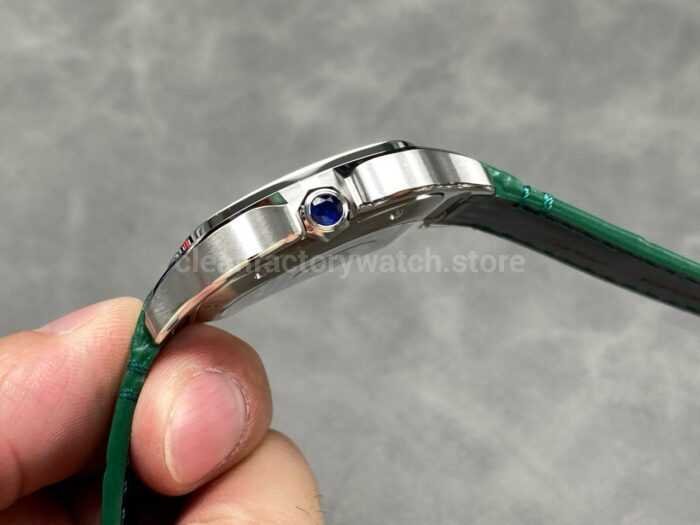 J12 Factory Cartier Santos WSSA0062 39.8mm Leather Strap Roman Numerals Green Dial 3 Super Clone Watch,Clean Factory Watch