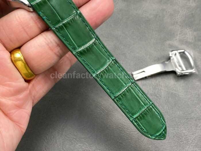 J12 Factory Cartier Santos WSSA0062 39.8mm Leather Strap Roman Numerals Green Dial 7 Super Clone Watch,Clean Factory Watch