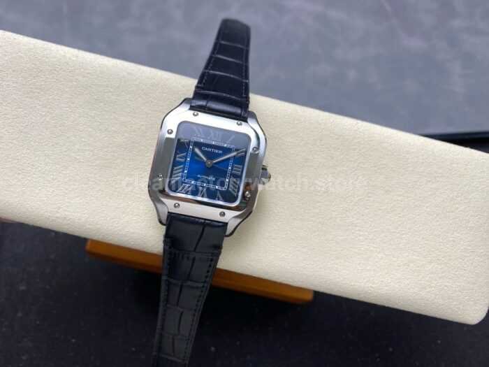 J12 Factory Cartier Santos WSSA0063 35.1mm Leather Strap Roman Numerals Blue Dial 7 Super Clone Watch,Clean Factory Watch