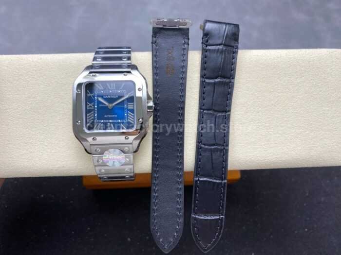 J12 Factory Cartier Santos WSSA0063 39.8mm Roman Numerals Blue Dial 7 Super Clone Watch,Clean Factory Watch