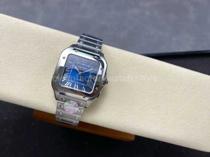 J12 Factory Cartier Santos WSSA0063 39.8mm Roman Numerals Blue Dial 8 Super Clone Watch,Clean Factory Watch
