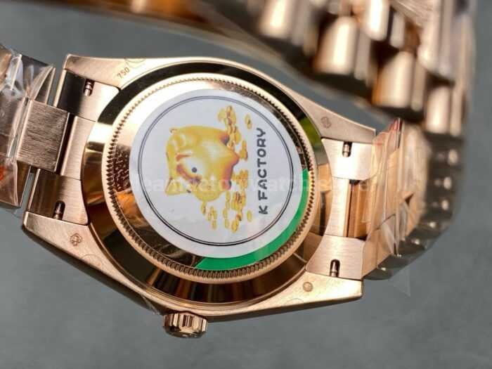 KF Factory Counterweight Rolex Day Date 228235 0055 40mm Full Rose Gold Roman Numera 9 Super Clone Watch,Clean Factory Watch