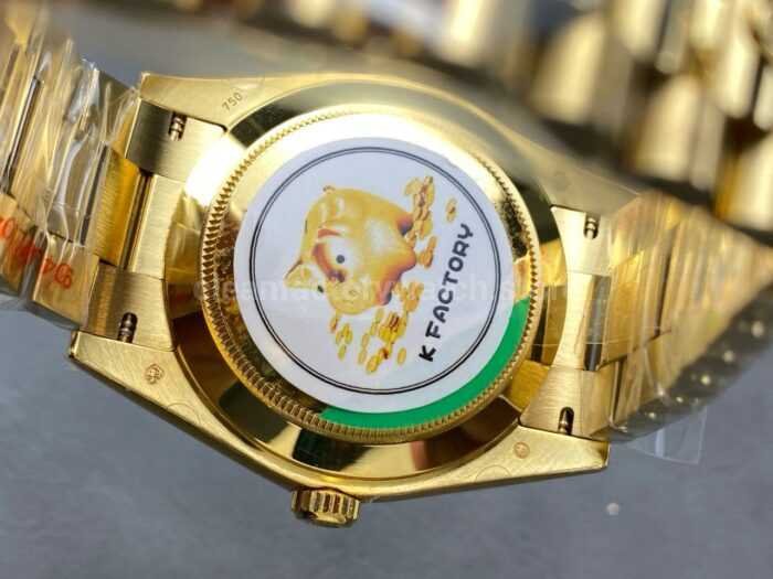 KF Factory Counterweight Rolex Day Date 228238 0006 40mm Full Yellow Gold Roman Numerals Champagne Dial 9 Super Clone Watch,Clean Factory Watch