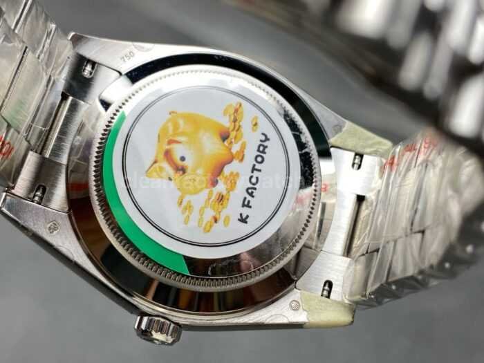 KF Factory Counterweight Rolex Day Date 228239 0076 40mm Full White Gold Roman Numer 8 Super Clone Watch,Clean Factory Watch