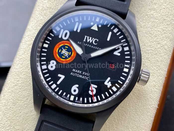 M Factory IWC Pilot IW32409 41mm Ceramic Rubber Strap Arabic Numerals Black Dial 4 Super Clone Watch,Clean Factory Watch