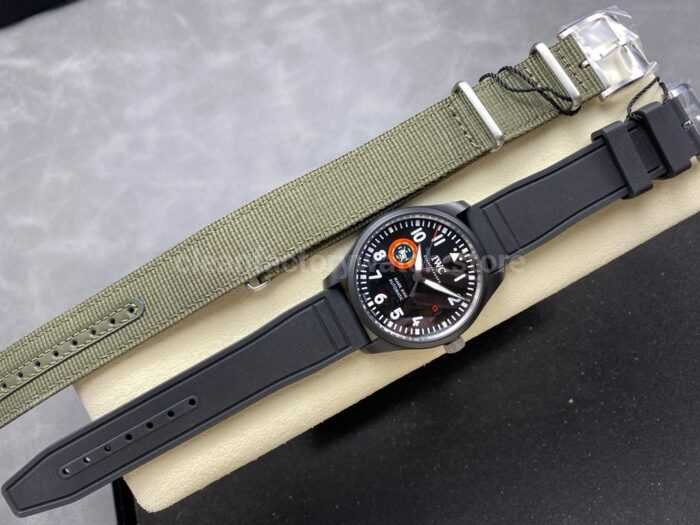M Factory IWC Pilot IW32409 41mm Ceramic Rubber Strap Arabic Numerals Black Dial 6 Super Clone Watch,Clean Factory Watch