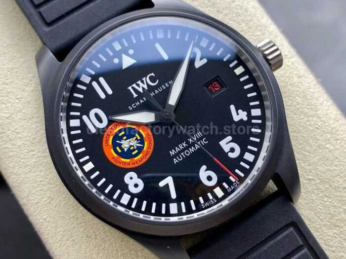 M Factory IWC Pilot IW32409 41mm Ceramic Rubber Strap Arabic Numerals Black Dial 8 Super Clone Watch,Clean Factory Watch