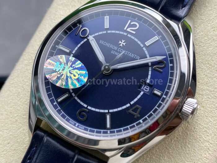 MKS Factory Vacheron Constantin Fiftysix 4600E000A B487 40mm Steel Leather Strap Arabic Numeral 1 Super Clone Watch,Clean Factory Watch