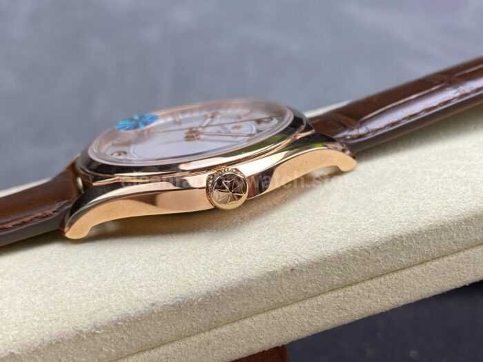 MKS Factory Vacheron Constantin Fiftysix 4600E000R B441 40mm Steel Leather Strap Arabic Numerals Silver Dial 2 Super Clone Watch,Clean Factory Watch