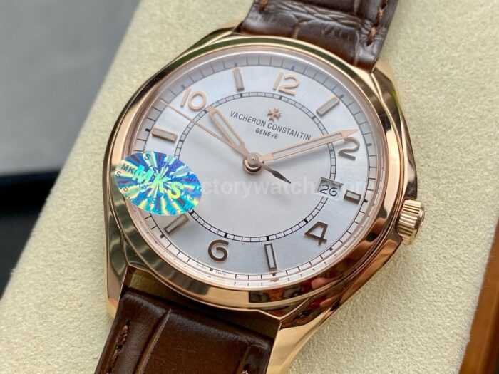 MKS Factory Vacheron Constantin Fiftysix 4600E000R B441 40mm Steel Leather Strap Arabic Numerals Silver Dial 5 Super Clone Watch,Clean Factory Watch