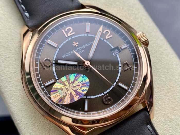 MKS Factory Vacheron Constantin Fiftysix 4600E000R B576 40mm Rose gold Leather Strap Arabic Numerals Brown Dial 4 Super Clone Watch,Clean Factory Watch