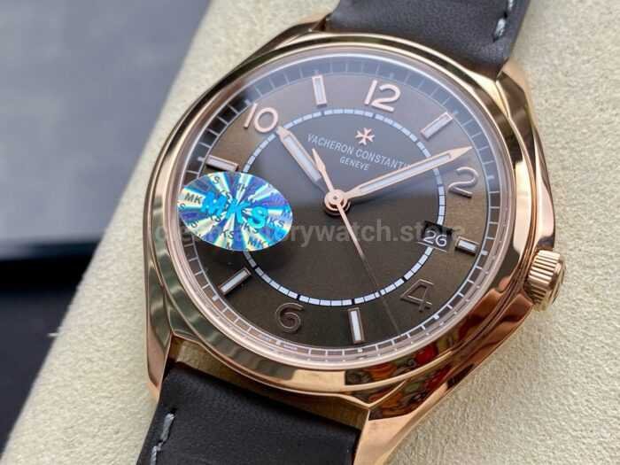 MKS Factory Vacheron Constantin Fiftysix 4600E000R B576 40mm Rose gold Leather Strap Arabic Numerals Brown Dial 7 Super Clone Watch,Clean Factory Watch