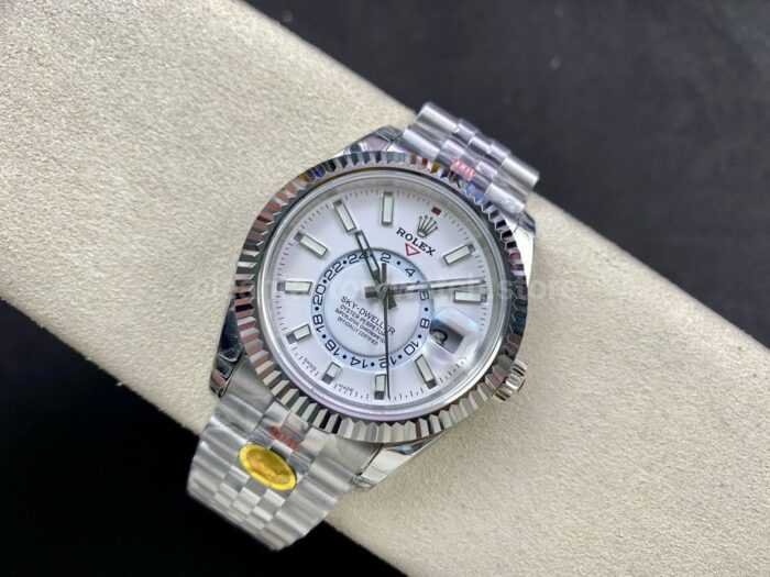 Noob Factory Rolex Sky Dweller 336934 0004 42mm Full 904L White Dial Jubilee 1 Super Clone Watch,Clean Factory Watch