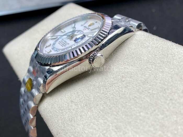 Noob Factory Rolex Sky Dweller 336934 0004 42mm Full 904L White Dial Jubilee 7 Super Clone Watch,Clean Factory Watch