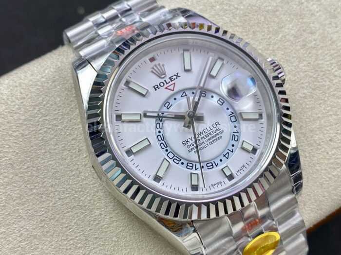 Noob Factory Rolex Sky Dweller 336934 0004 42mm Full 904L White Dial Jubilee 8 Super Clone Watch,Clean Factory Watch