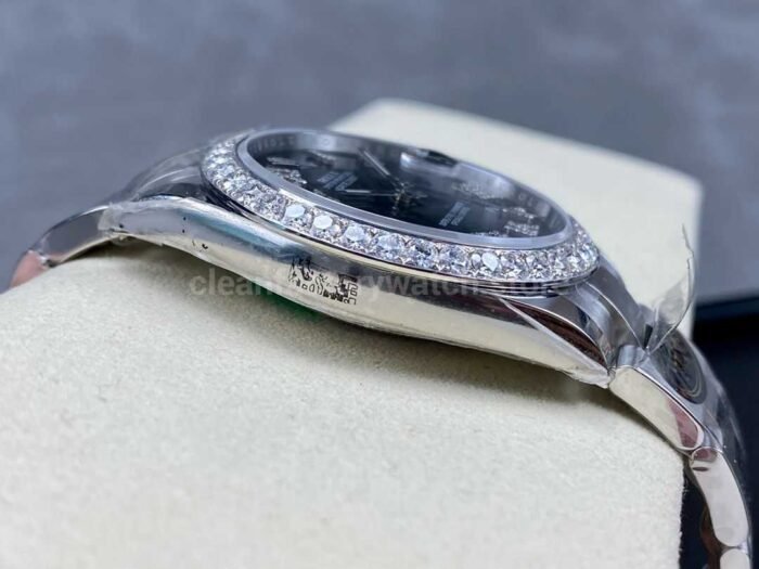 Rolex Datejust 126334 Modified and customized moissanite bezel Black Dial - Image 6