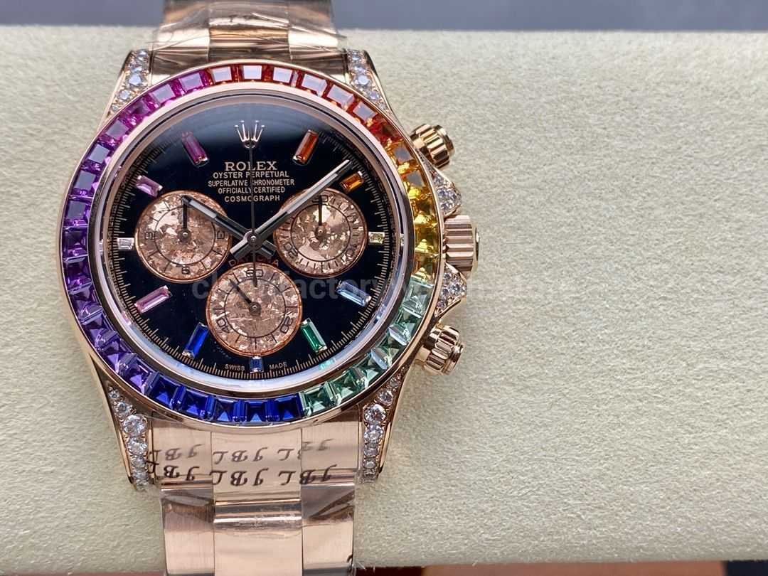 Rolex Daytona 116505 Modified and customized Rainbow bezel Rainbow Dial