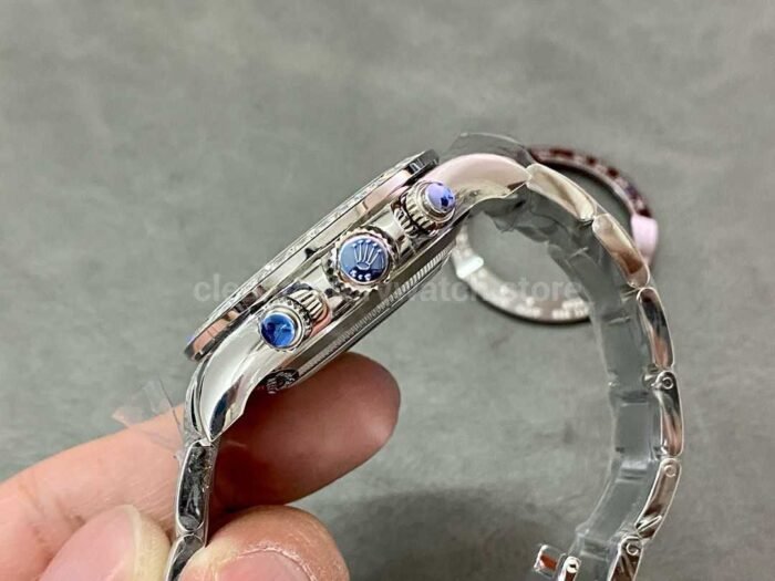 Rolex Daytona Modification and customization Moissanite Bezel Ice Blue Dial - Image 6