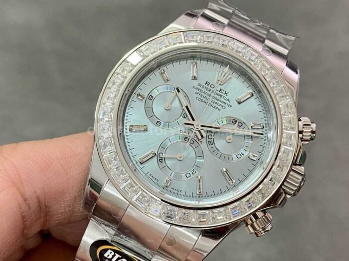 Rolex Daytona Modification and customization Moissanite Bezel Ice Blue Dial - Image 3