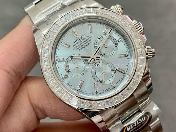 Rolex Daytona Modification and customization Moissanite Bezel Ice Blue Dial - Image 2