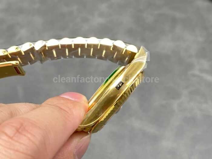 THB Factory Counterweight Rolex Day Date 228238 0004 40mm Full Rose Gold Diamond Baguette Black Dial 11 Super Clone Watch,Clean Factory Watch