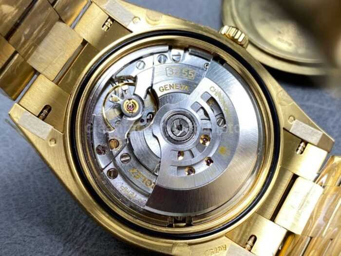 THB Factory Counterweight Rolex Day Date 228238 0004 40mm Full Rose Gold Diamond Baguette Black Dial 4 Super Clone Watch,Clean Factory Watch