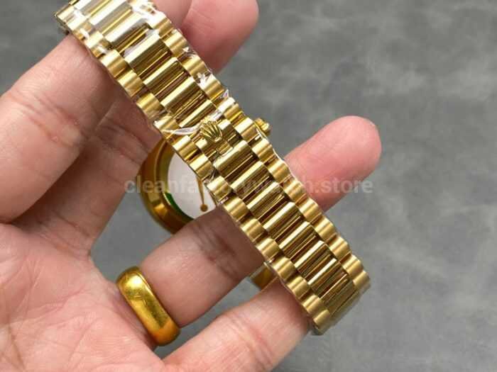 THB Factory Counterweight Rolex Day Date 228238 0004 40mm Full Rose Gold Diamond Baguette Black Dial 6 Super Clone Watch,Clean Factory Watch